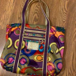 Rare!  Vibrant Coach Poppy Glamour shoulder bag in gorgeous colors 14365